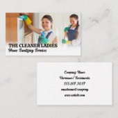 Vrouwelijke schoonmakers in huishoudens visitekaartje (Voorkant / Achterkant)