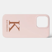 Vrouwelijke schreef monogram naam effen roze roze Case-Mate iPhone case (Achterkant (horizontaal))