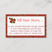 Vrouwelijke Schuur Rode Bloemen Visitekaartje Kortingskaartje (Achterkant)