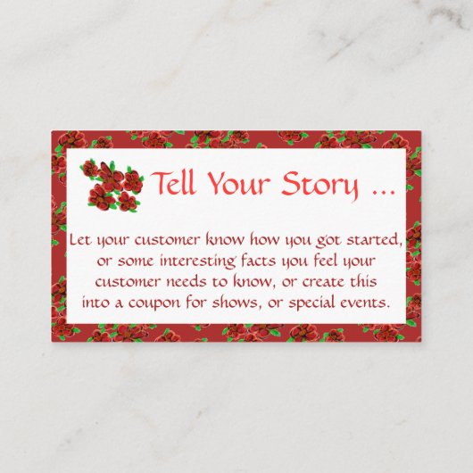 Vrouwelijke Schuur Rode Bloemen Visitekaartje Kortingskaartje (Achterkant)