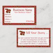 Vrouwelijke Schuur Rode Bloemen Visitekaartje Kortingskaartje (Voorkant / Achterkant)