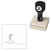 vrouwelijke shows telescoop binoculair rubberstempel (Gestempeld)