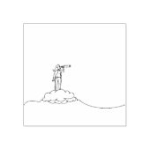 vrouwelijke shows telescoop binoculair rubberstempel (Afrduk)