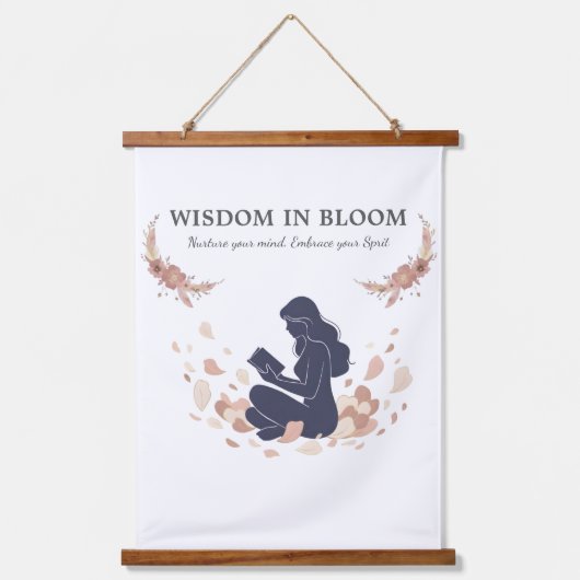 Vrouwelijke Silhouet Bloemen Wandtapijt Hangend Wandkleed (Voorkant)