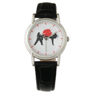 Vrouwelijke Silhouet van Martial Arts Training Horloge