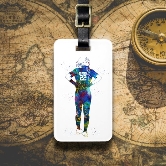 Vrouwelijke Softbalspeler Bagagelabel