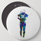 Vrouwelijke Softbalspeler Ronde Button 6,0 Cm (Voorkant /achterkant)