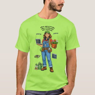 Vrouwelijke software-engineer wiens hobby tuiniere t-shirt