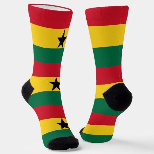 Vrouwelijke sokken met Ghanese vlag (Gebogen)