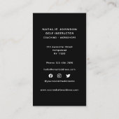 Vrouwelijke Sportcoach Social Media Golfinstructeu Visitekaartje (Achterkant)