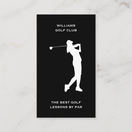 Vrouwelijke Sportcoach Social Media Golfinstructeu Visitekaartje (Voorkant)