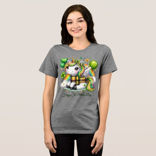 Vrouwelijke St. Patrick's Tri-Blend Shirt (Voorkant volledig)