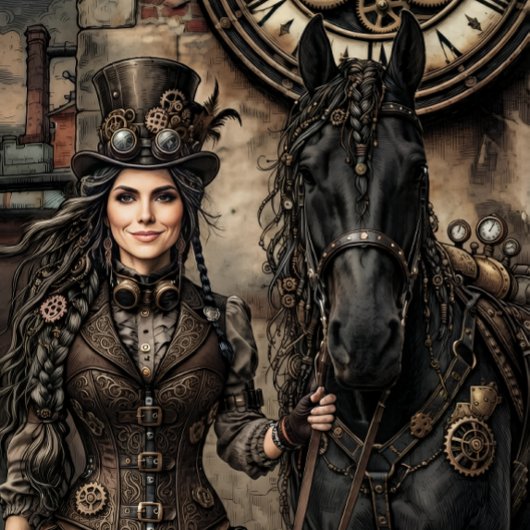 Vrouwelijke Steampunk decoupagepapier Inpakpapier Vel