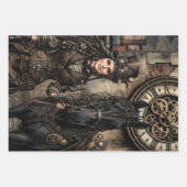 Vrouwelijke Steampunk decoupagepapier Inpakpapier Vel (Voorkant)