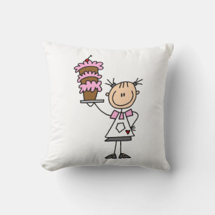 Vrouwelijke Stick Figure Bakker Kussen
