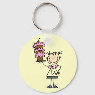 Vrouwelijke Stick Figure Banketbakker T-shirts en Sleutelhanger