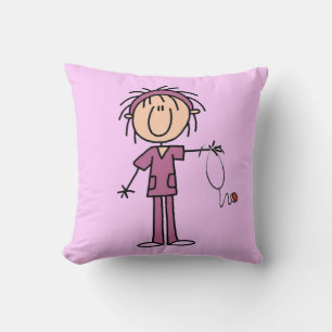 Vrouwelijke Stick Figure Verpleegster Kussen