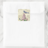 Vrouwelijke  sticker met vogel en lila (Tas)