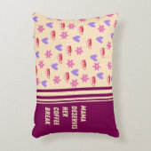 Vrouwelijke Strepen Mama Koffie Break Art Accent Kussen (Voorkant(Verticaal))