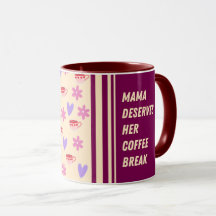 Vrouwelijke Strepen Mama Koffie Break Art
