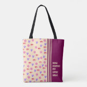 Vrouwelijke Strepen Mama Koffie Break Art Tote Bag (Achterkant)