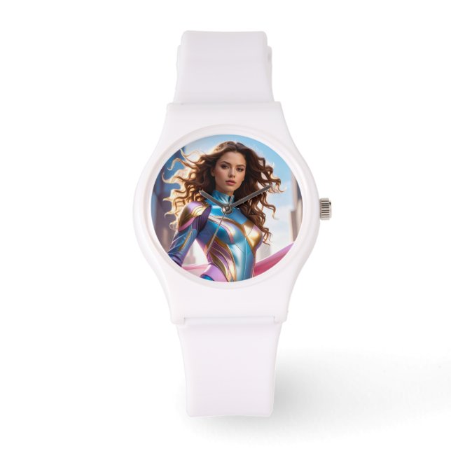VROUWELIJKE SUPERHELD - SCI-FI FANTASY HORLOGE (Voorkant)