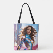 VROUWELIJKE SUPERHELD - SCI-FI FANTASY TOTE BAG (Achterkant)