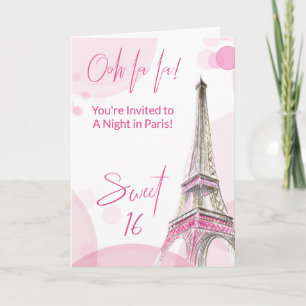 Vrouwelijke Sweet 16 Roze Witte Paris Verjaardag