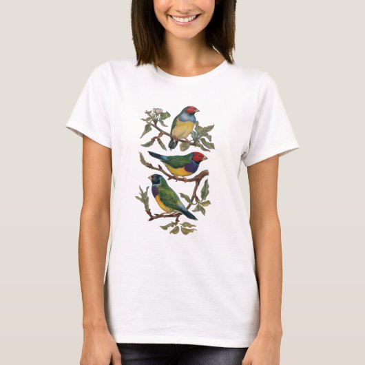 Vrouwelijke T-Shirt Colorful Birds of a Feather (Voorkant)