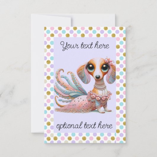 Vrouwelijke teckel elke gelegenheid partij kaart (Voorkant)