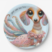 Vrouwelijke Teckel Party Papieren Borden Bordje (Voorkant)