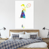 Vrouwelijke tennisspeler canvas afdruk (Insitu (Slaapkamer))
