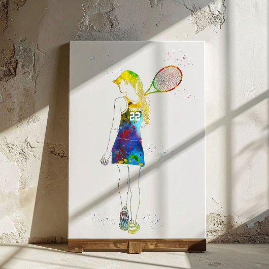 Vrouwelijke tennisspeler canvas afdruk