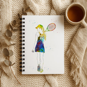 Vrouwelijke tennisspeler notitieboek