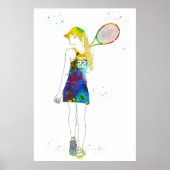Vrouwelijke tennisspeler poster (Voorkant)