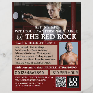 Vrouwelijke trainer, Personal trainer, Gymreclame Flyer