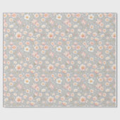 Vrouwelijke Valentijn Bloemen Bloeit In Roze En Wi Cadeaupapier (Vlak)