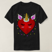 Vrouwelijke Valentijnsdag Gifts Unicorn Face Cut T-shirt (Design voorkant)