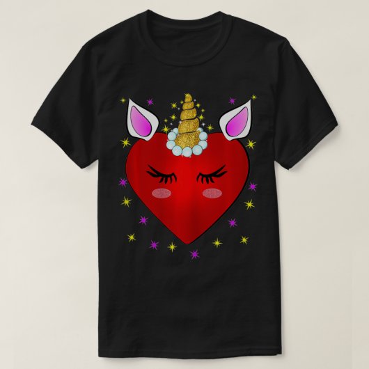 Vrouwelijke Valentijnsdag Gifts Unicorn Face Cut T-shirt (Design voorkant)