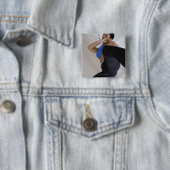 Vrouwelijke vechtkunsten vierkante button 5,1 cm (In situ)
