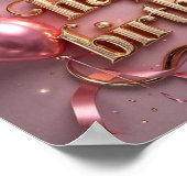 Vrouwelijke verjaardag luxe elegante extravagant poster (Hoek)