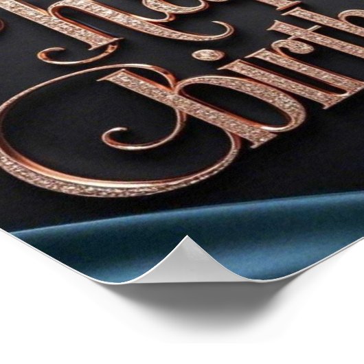 Vrouwelijke verjaardag luxe elegante extravagant poster (Hoek)