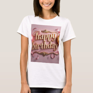 Vrouwelijke verjaardag luxe elegante extravagant t-shirt