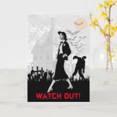 Vrouwelijke Verjaardag van Halloween van de Zombie Kaart (Gele Bloem)