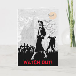 Vrouwelijke Verjaardag van Halloween van de Zombie Kaart