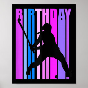 Vrouwelijke verjaardag veldhockeyspeler sport meis poster