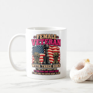 Vrouwelijke Veteraan Met Drie Kanten Rustig Leuk G Koffiemok