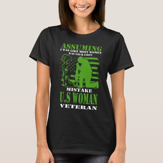 Vrouwelijke Veteraan VS T-shirt (Voorkant)