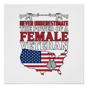 Vrouwelijke veteranenkracht patriottisch vintage s perfect poster