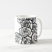 Vrouwelijke vintage witte rozen koffiemok (Voorkant rechts)